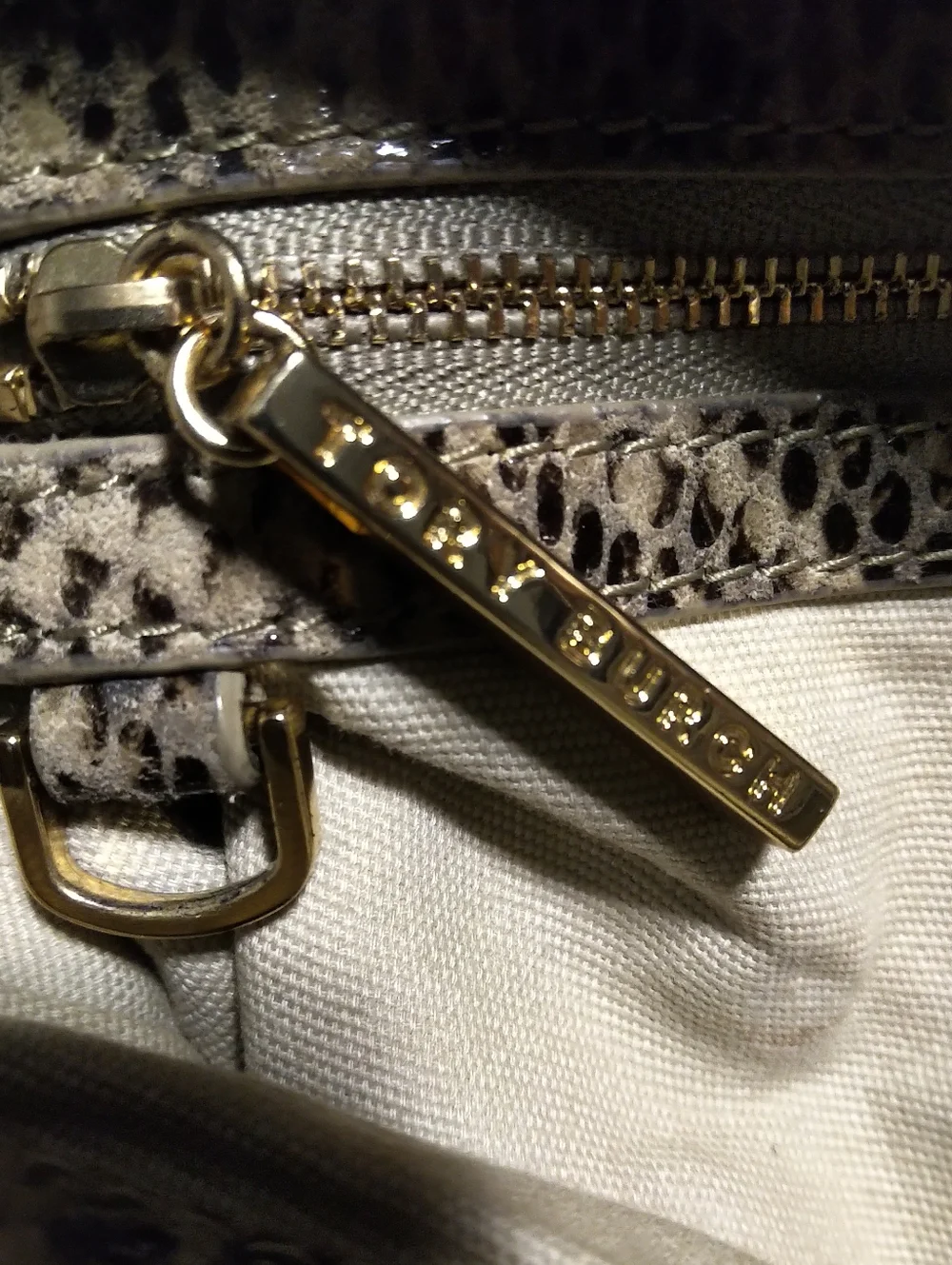 Tory Burch Python-Print Top-Handle / Crossbody Bag